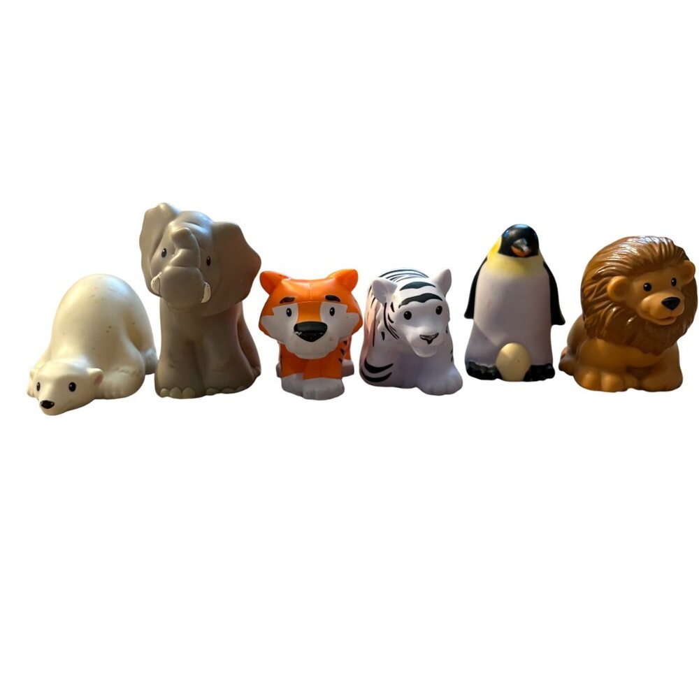 Fisher Price Set Of 6 Assorted Safari & Arctic Zoo Animal Figurines